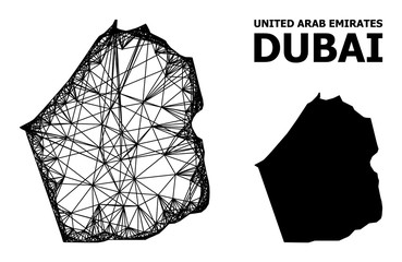 Wire Frame Map of Dubai Emirate