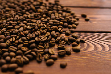 Coffee beans on the table.
