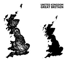 Wire Frame Map of Great Britain