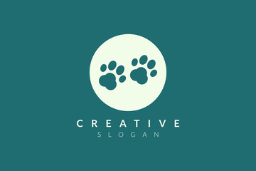 Fototapeta premium Iconic design of animal footprints. Minimalist and modern vector design suitable for community, business, and product brands