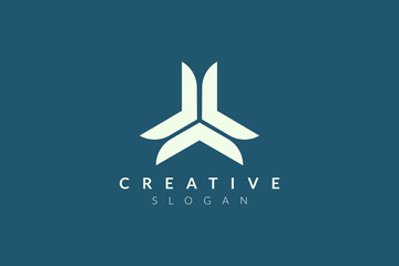 Three angle logo design. The minimalist and modern vector design is suitable for the community, business, and product brands in the industry