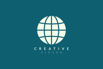 Abstract globe ball logo design. Minimalist and modern vector illustration design suitable for business or brand.