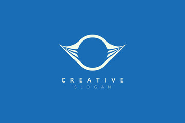 The logo design combines circle with wings. Minimalist and modern vector illustration design suitable for brand and business flight
