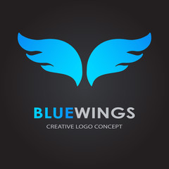 Abstract simple wings logo. Vector logo icon