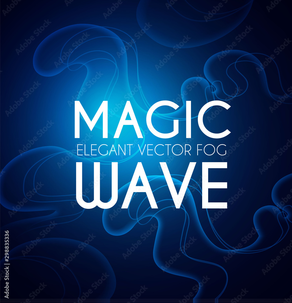 Wall mural abstract background with maic waves and swirls. flowing fog.