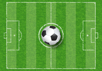 Soccer Ball on Football Field