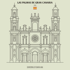 Fototapeta premium Cathedral of Santa Ana in Las Palmas de Gran Canaria, Spain. Landmark icon