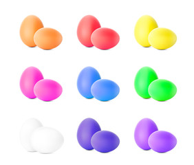 Easter chicken eggs. Realistic vector illustration isolated on white background. Ready for your design. EPS10.	