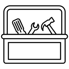 Toolbox or handman Tool Kit Vector steel box Icon Concept