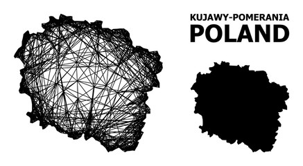Net Map of Kujawy-Pomerania Province - obrazy, fototapety, plakaty