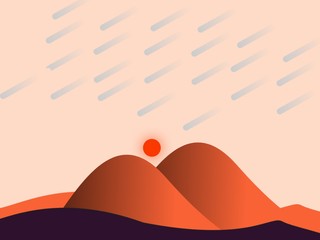 background of mountain scenery at night