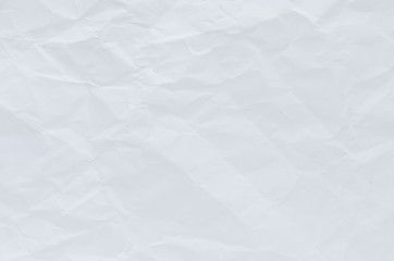 white crumpled paper texture background.