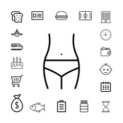 Women waist icon for web and mobile