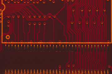 Electronic circuit board abstract background. computer motherboard close up. micro elements of...