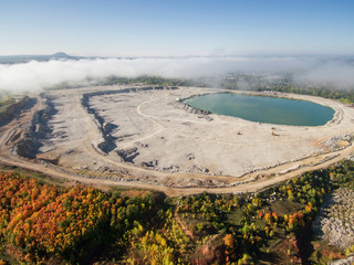 Shakh-Tau. Limestone quarry. Aerial view.