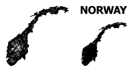 Fototapeta premium Wire Frame Map of Norway