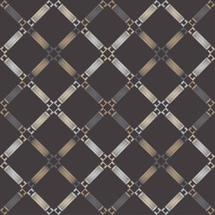 Naklejka premium Ethnic boho seamless pattern. Lace. Embroidery on fabric. Patchwork texture. Weaving. Traditional ornament. Tribal pattern. Folk motif. Vector illustration for web design or print.