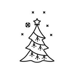 christmas tree - minimal line web icon. simple vector illustration. concept for infographic, website or app.