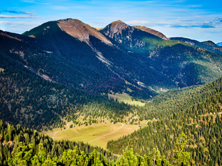 View to the alps from the top of mountain Wank in Garmisch-Partenkirchen