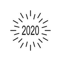 Fototapeta na wymiar inscription 2020 - minimal line web icon. simple vector illustration. concept for infographic, website or app.
