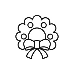 Christmas wreath - minimal line web icon. simple vector illustration. concept for infographic, website or app.