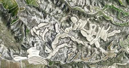 dust you are, Abstract photography of Spanish fields from the air, Cubist composition of human...