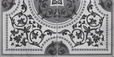 abstract marble tiled floral pattern