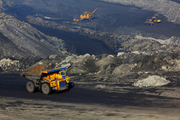 big truck transports ore