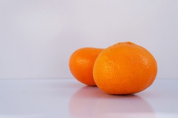 Tangerines on white background. 