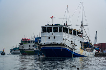 Fototapeta premium Sunda Kelapa port cityscape, Jakarta, Indonesia