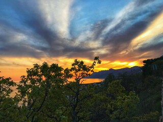 sunset in Crimea, beautiful view in the evening