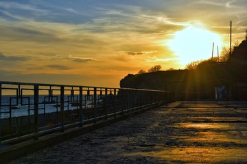 sunset in Crimea, beautiful view in the evening