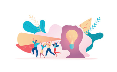 Big boss head. Light from eyes indicates new ideas