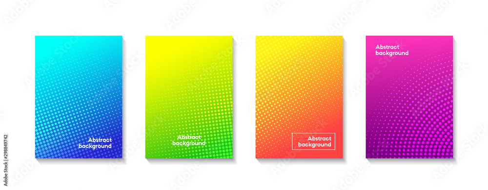 Canvas Prints colorful halftone vector backgrounds. set of abstract dotted gradient backdrops. cover, poster minim