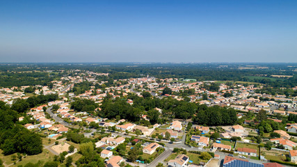 Aerial view of Nesmy village in Vendee