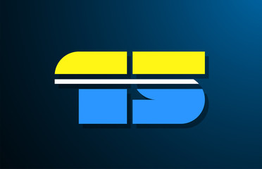 15 number blue yellow white logo for company icon design