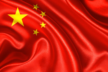 China waving flag 3D illustration