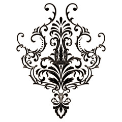 Vector damask element. Isolated damask central illistration. Classical luxury old fashioned damask ornament, royal victorian texture for wallpapers, textile, wrapping