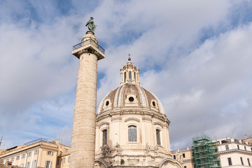 Fototapeta na wymiar the beautiful church of Santa Maria del Loreto in the center of Rome