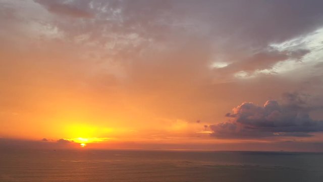 Sunset over ocean time lapse video 
