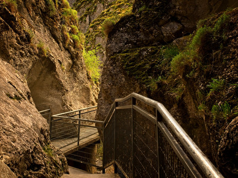 Metal walkway in the Natural Park of La Yecla.
