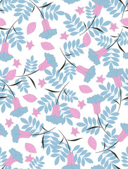 Fototapeta na wymiar Cute pattern of small flowers. Cafe floral background Stylish template for fashion prints. decor and wallpaper.