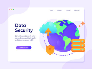 Data Security Website Landing Page Design Illustration Template