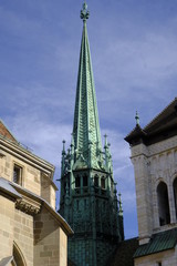 Fototapeta na wymiar Switzerland Geneva October 06 2017 The St. Pierre Cathedral is a cathedral in Geneva,The present neo-classical façade dates from the middle of the eighteenth century