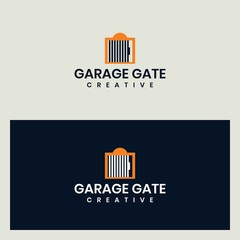 simple garage gate graphic logo design