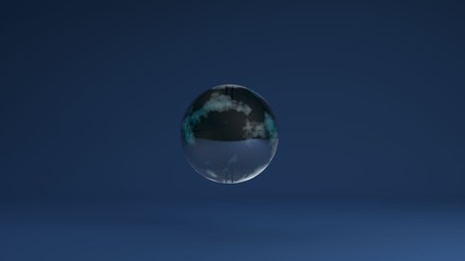 3D illustration of a ball in a dark Studio with reflections. Abstract image in a futuristic style for the background image of the desktop and Wallpapers. 3D rendering