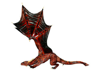 Naklejka premium 3D Rendering Fairy Tale Dragon on White