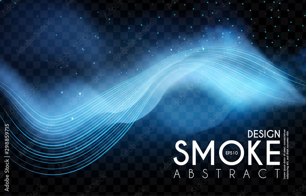 Canvas Prints abstract transparent light wave and smoke effect. magic mist.