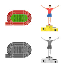 Vector illustration of sport and winner symbol. Set of sport and fitness stock symbol for web.