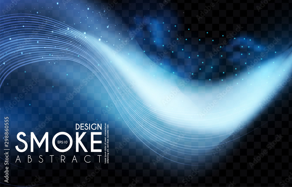 Canvas Prints abstract transparent light wave and smoke effect. magic mist.